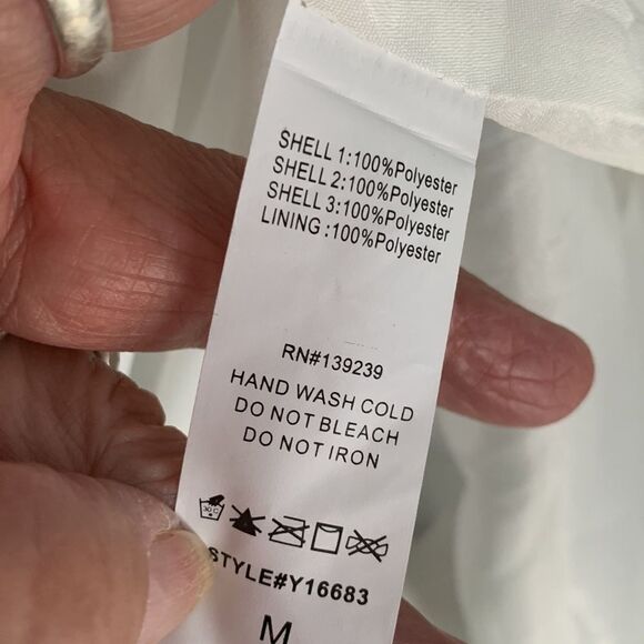 DO+BE Size Medium polkadot mini dress ties on side spaghetti straps adjustable - Picture 14 of 14